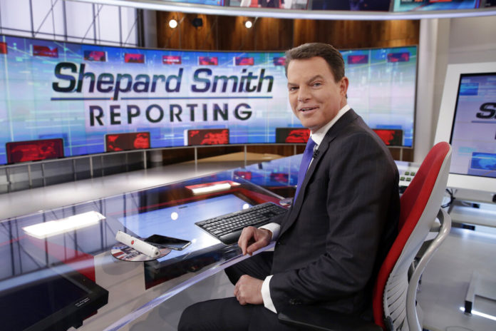 FILE - In this Jan. 30, 2017, file photo, Fox News Channel chief news anchor Shepard Smith appears on the set of "Shepard Smith Reporting" in New York. Smith, whose newscast on Fox News Channel seemed increasingly an outlier on a network dominated by supporters of President Trump, says he is leaving the network. He has worked at Fox News Channel since the network started in 1996. In a statement, Smith said he had asked the company to let him leave. He gave no reason for the seemingly sudden decision. (AP Photo/Richard Drew, File)