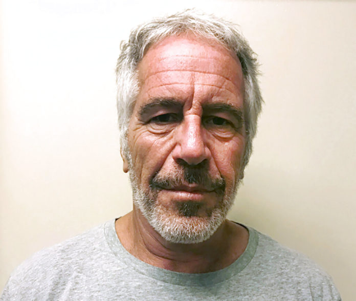 FILE - This March 28, 2017, file photo, provided by the New York State Sex Offender Registry, shows Jeffrey Epstein. Two correctional officers responsible for guarding Jeffrey Epstein the night before he took his own life are expected to face criminal charges this week for falsifying prison records. That’s according to two people familiar with the matter. The federal charges could come as soon as Tuesday and are the first in connection with Epstein’s death.. (New York State Sex Offender Registry via AP, File)