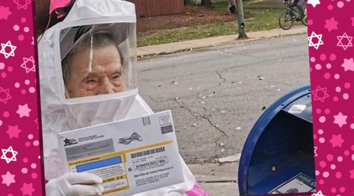 This 102-year-old Jewish Grandma Is Going Viral For Mailing Her Absentee Ballot In A Hazmat Suit 1