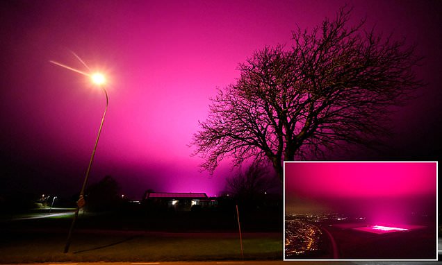 Sky Over Swedish Town Turns Purple At Night 1